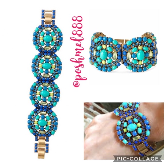 :: S&D💙🎋SeaGoddess BlueGreen Statement Bracelet - Picture 3 of 8